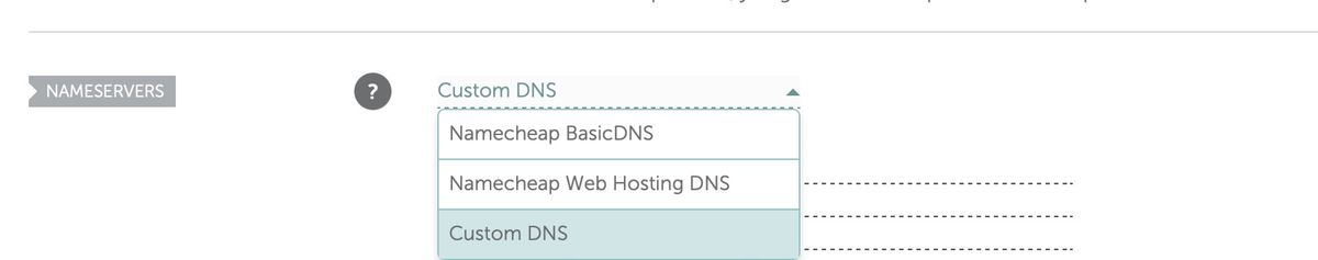 Namecheap custom nameserver configuration
