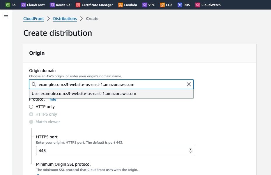 Create a distribution on Cloudfront which uses your S3 bucket as an origin host