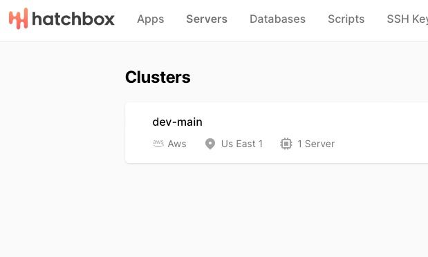 A cluster on Hatchbox