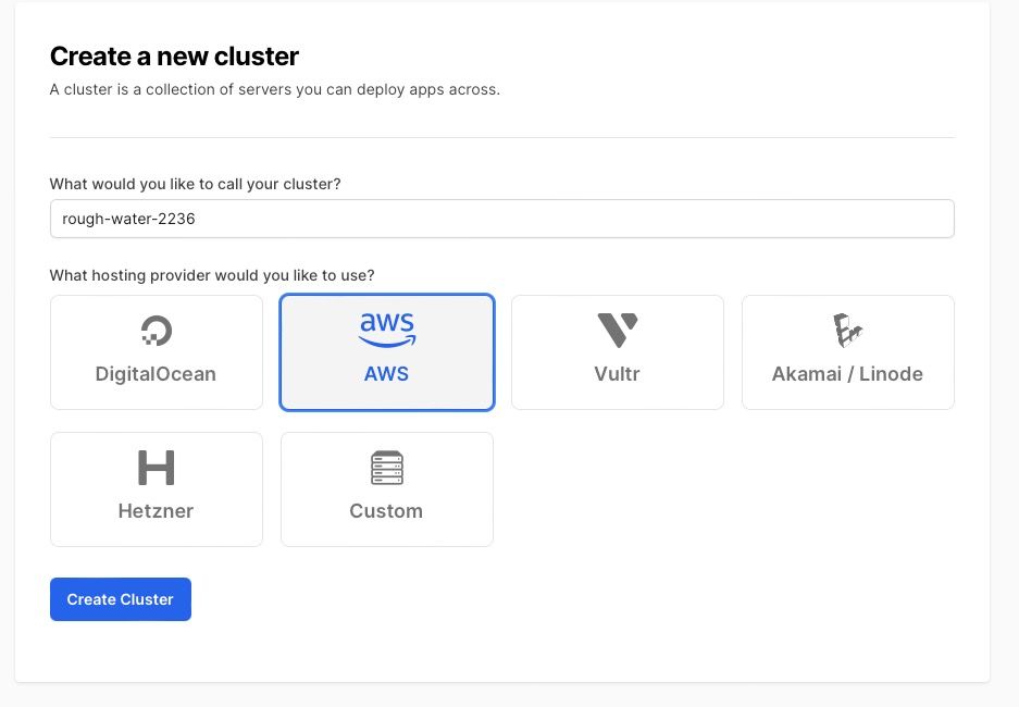 Set up a new Cluster on EC2