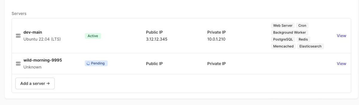 Servers can be added to Hatchbox clusters that have no specific responsibilities